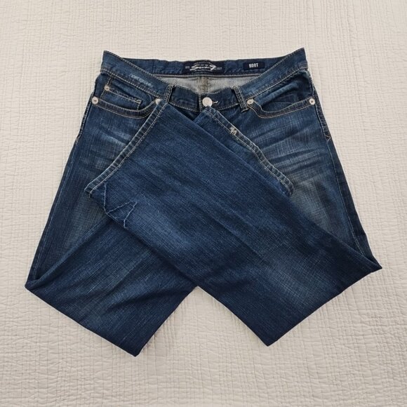 Vintage Seven 7 Bootcut Jeans Men's 36x32 Dark Wash Relaxed Fit 100% Cotton EUC - Picture 3 of 16